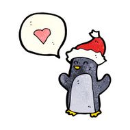 cartoon penguin with love heart N7
