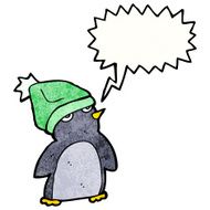 cartoon penguin wearing hat N3