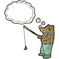 cartoon bear with fishing rod N4