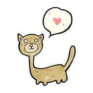 cartoon cat with love heart speech bubble N2