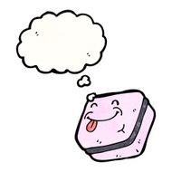 cartoon candy with thought bubble N3