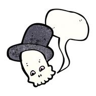 skull in top hat cartoon N10