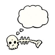 spooky fish bones cartoon N3