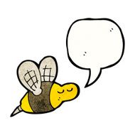 cartoon bee with speech bubble N36