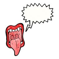 cartoon shouting mouth with sticking out tongue N5