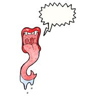 cartoon shouting mouth with sticking out tongue N8