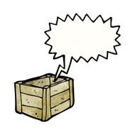 cartoon empty wooden crate