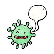 cartoon germ with speech bubble N17
