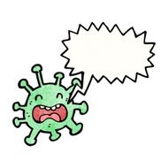 cartoon germ with speech bubble N18