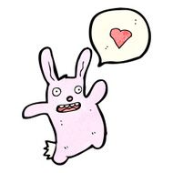 rabbit cartoon character with love heart N2