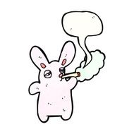 rabbit smoking cigarette cartoon N2