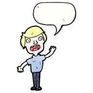 cartoon boy with speech bubble N29