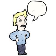 cartoon boy with speech bubble N30