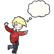 cartoon blond boy pointing N2