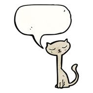 cute cartoon cat with speech bubble N4