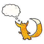 cartoon fox with thought bubble N34