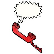 cartoon telephone receiver with speech bubble N2