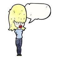 cartoon woman with big hair talking N2