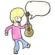 cartoon sixties guitar player N2