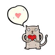 cartoon cat with love heart N6