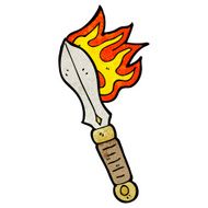 flaming magic sword cartoon N3