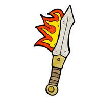 flaming magic sword cartoon N4