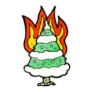 burning christmas tree cartoon N5