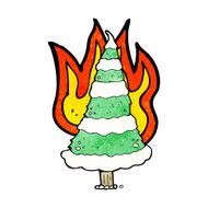 burning christmas tree cartoon N8
