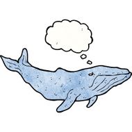 cartoon whale with thought bubble N53