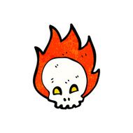 Cartoon Flaming Skull N43