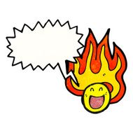 cartoon flaming emoticon face N9