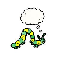 cartoon caterpillar with thought bubble N14