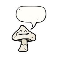 cartoon toadstool with speech bubble N3