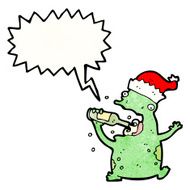 cartoon christmas party frog N7