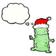 cartoon christmas party frog N8