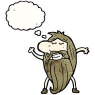 cartoon hippie man with thought bubble N14