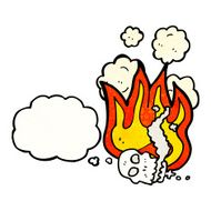 flaming skull cartoon N22