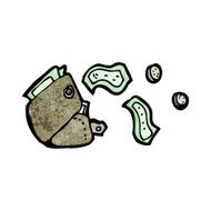 cartoon wallet spilling money N12