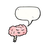 cartoon brain with speech bubble N10