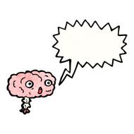 cartoon brain with speech bubble N11