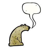 cartoon bear with speech bubble N47