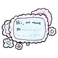 cartoon name tag N4