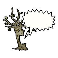 spooky halloween tree cartoon N2