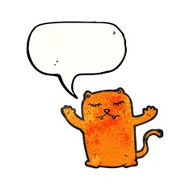 cartoon cat with speech bubble N125