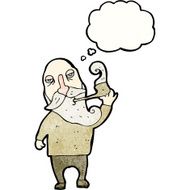 old man smoking pipe cartoon N2