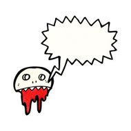 cartoon graffiti style skull with speech bubble N4