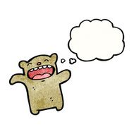 little bear with thought bubble cartoon N4