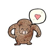 cartoon bear with love heart N6