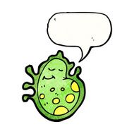 cartoon germ with speech bubble N19
