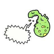 cartoon germ with speech bubble N20